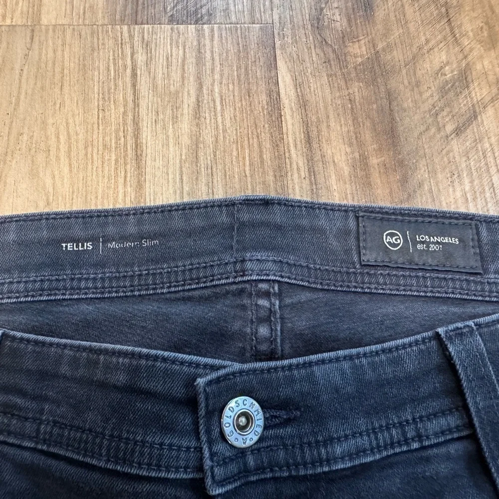 AG Adriano Goldschmied Charcoal Black Modern Slim Men’s Jeans, 38x34 - Picture 6 of 11
